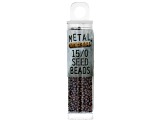 Pre-Owned 15/0 Metal Seed Beads in Antiqued Copper Tone appx 15 Grams