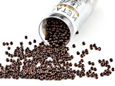 Pre-Owned 15/0 Metal Seed Beads in Antiqued Copper Tone appx 15 Grams