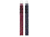 Pre-Owned 8/0 Glass Seed Beads in S/L Flame Red Ab & S/L Amethyst Ab Color