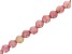 Pre-Owned Rhodonite Simulant Appx 8mm Faceted Round Large Hole Bead Strand Appx 7-8" Length