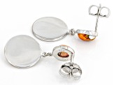 Pre-Owned Spiny Oyster Shell Rhodium Over Silver Earrings