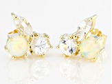 Pre-Owned Ethiopian Opal 10k Yellow Gold Earrings 2.10ctw