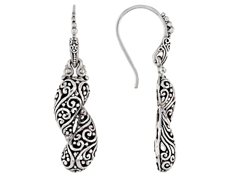Pre-Owned Sterling Silver "East Meets West" Dangle Earrings