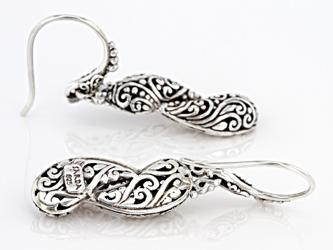 Pre-Owned Sterling Silver "East Meets West" Dangle Earrings