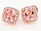 Pre-Owned Pink And White Cubic Zirconia 18k Rose Gold Over Sterling Silver Earrings 17.79ctw