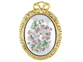 Pre-Owned Pearl Simulant Gold-Tone Floral Brooch