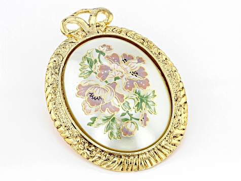 Pre-Owned Pearl Simulant Gold-Tone Floral Brooch