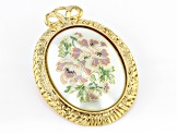Pre-Owned Pearl Simulant Gold-Tone Floral Brooch