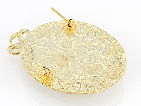 Pre-Owned Pearl Simulant Gold-Tone Floral Brooch