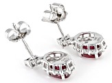 Pre-Owned Red Mahaleo™ Ruby Rhodium Over 14k White Gold Earrings 1.65ctw