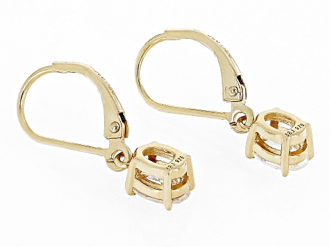 Pre-Owned Strontium Titanate 18k yellow gold over sterling silver earrings 1.90ctw.