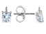 Pre-Owned Blue Aquamarine Rhodium Over Sterling Silver Children's Unicorn Stud Earrings .39ctw