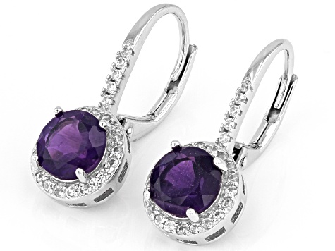 Pre-Owned Purple Amethyst Rhodium Over Sterling Silver Earrings 1.78ctw