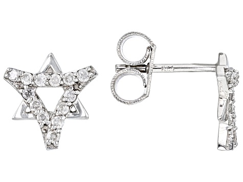 Pre-Owned White Diamond Platinum Over Sterling Silver Stud Earrings 0.25ctw