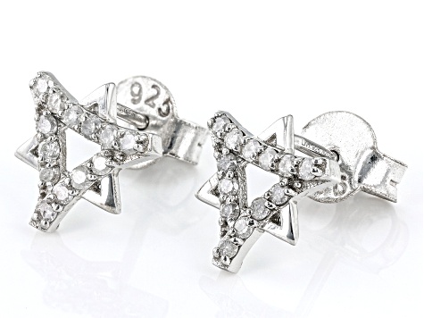 Pre-Owned White Diamond Platinum Over Sterling Silver Stud Earrings 0.25ctw