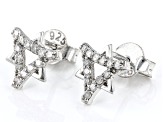 Pre-Owned White Diamond Platinum Over Sterling Silver Stud Earrings 0.25ctw