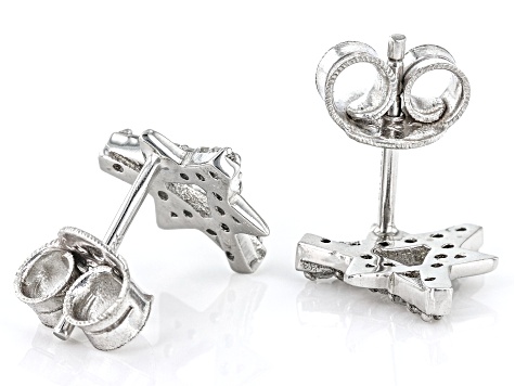 Pre-Owned White Diamond Platinum Over Sterling Silver Stud Earrings 0.25ctw
