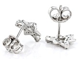 Pre-Owned White Diamond Platinum Over Sterling Silver Stud Earrings 0.25ctw