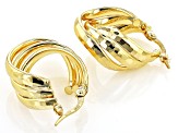 Pre-Owned 10k Yellow Gold Diamond-Cut Multi-Row Hoop Earrings