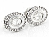 Pre-Owned Foil-Backed Polki Diamond Sterling Silver Stud Earrings