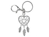 Pre-Owned Silver Tone Heart Key Chain