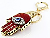 Pre-Owned Multi-Color Enamel Gold Tone Evil Eye Key Chain