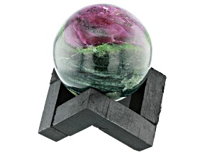 Pre-Owned Ruby Zoisite Decorative Sphere Appx 50mm with Stand