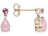 Pre-Owned Pink Opal 10k Rose Gold Earrings