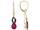 Pre-Owned Red Mahaleo® Ruby 14k Yellow Gold Earrings 2.85ctw