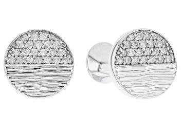 Picture of Pre-Owned White Diamond 14k White Gold Cufflinks 0.60ctw