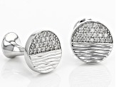 Pre-Owned White Diamond 14k White Gold Cufflinks 0.60ctw