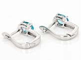 Pre-Owned Blue Zircon Rhodium Over Sterling Silver Earrings 2.50ctw