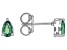 Pre-Owned Green Lab Created Emerald Rhodium Over Sterling Silver May Birthstone Earrings 0.57ctw