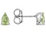 Pre-Owned Green Manchurian Peridot™ Rhodium Over Sterling Silver August Birthstone Earrings 0.75ctw