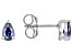 Pre-Owned Blue Lab Created Sapphire Rhodium Over Sterling Silver September Birthstone Earrings 0.80c