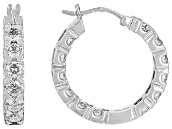 Picture of Pre-Owned Moissanite Platineve Inside Out Hoop Earrings 3.84ctw DEW