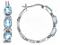 Pre-Owned Sky Blue Topaz Rhodium Over Sterling Silver Hoop Earrings 2.70ctw