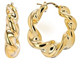 Pre-Owned 18K Yellow Gold Over Sterling Silver Twisted High Polished Earrings