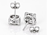 Pre-Owned White Diamond Rhodium Over Sterling Silver Cluster Stud Earrings 0.10ctw