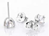 Pre-Owned Strontium Titanate rhodium over sterling silver stud earrings 2.80ctw