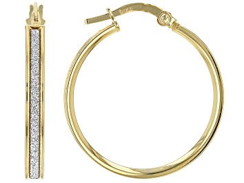 Picture of Pre-Owned 10k Yellow Gold 3mm Brilliamo™ Hoop Earrings