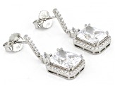 Pre-Owned White Cubic Zirconia Platinum Over Sterling Silver Earrings 13.78ctw