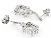 Pre-Owned White Cubic Zirconia Platinum Over Sterling Silver Earrings 13.78ctw