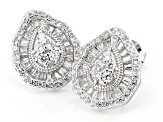 Pre-Owned White Cubic Zirconia Rhodium Over Sterling Silver Earrings 1.71ctw