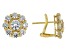 Pre-Owned Judith Ripka Cubic Zirconia Haute Collection 14k Gold Clad Flower Stud Earrings 4.35ctw