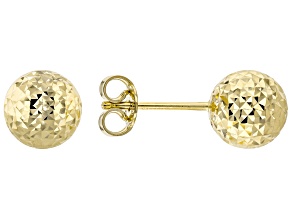 Pre-Owned 14k Yellow Gold 8mm Diamond-Cut Ball Stud Earrings