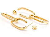 Pre-Owned 18k Yellow Gold Over Sterling Silver Polished Double Link 2 7/16" Drop Earrings