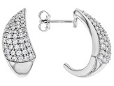 Pre-Owned White Cubic Zirconia Rhodium Over Sterling Silver Earrings 2.25ctw