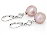 Pre-Owned Genusis™ Lavender Cultured Freshwater Pearl and Cubic Zirconia Rhodium Over Sterling Silve