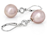 Pre-Owned Genusis™ Lavender Cultured Freshwater Pearl and Cubic Zirconia Rhodium Over Sterling Silve